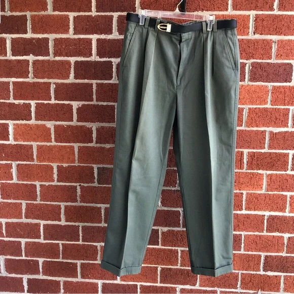 067 - Men’s Pants 36x30 Olive Green - Hagger Casuals - Picture 1 of 12